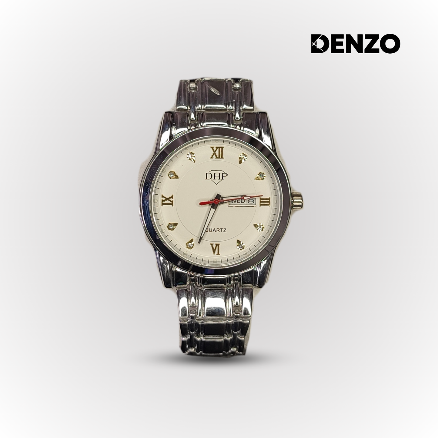 Premium Silver White DHP Watch by Denzo Watches