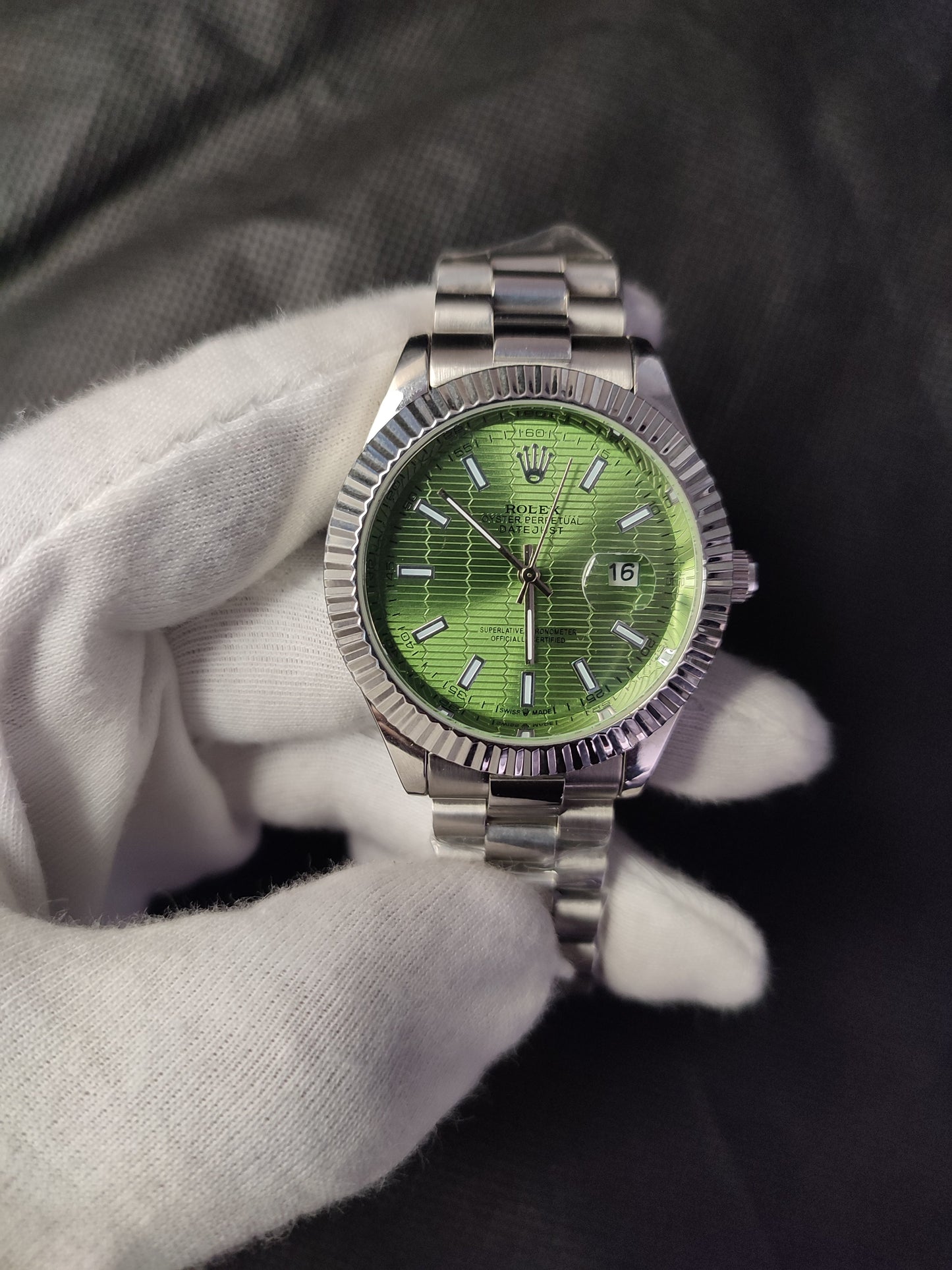 Rolex Oyster Perpetual Green Watch - Denzo Watches