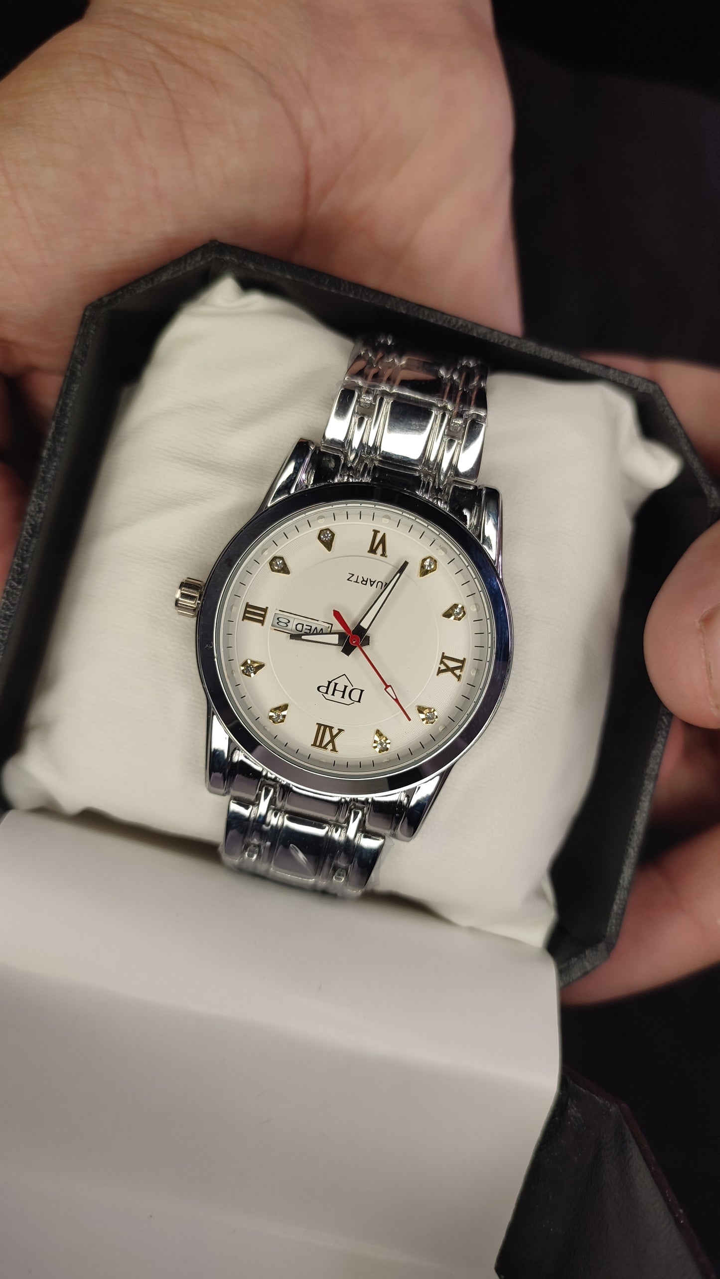 Premium Silver White DHP Watch by Denzo Watches