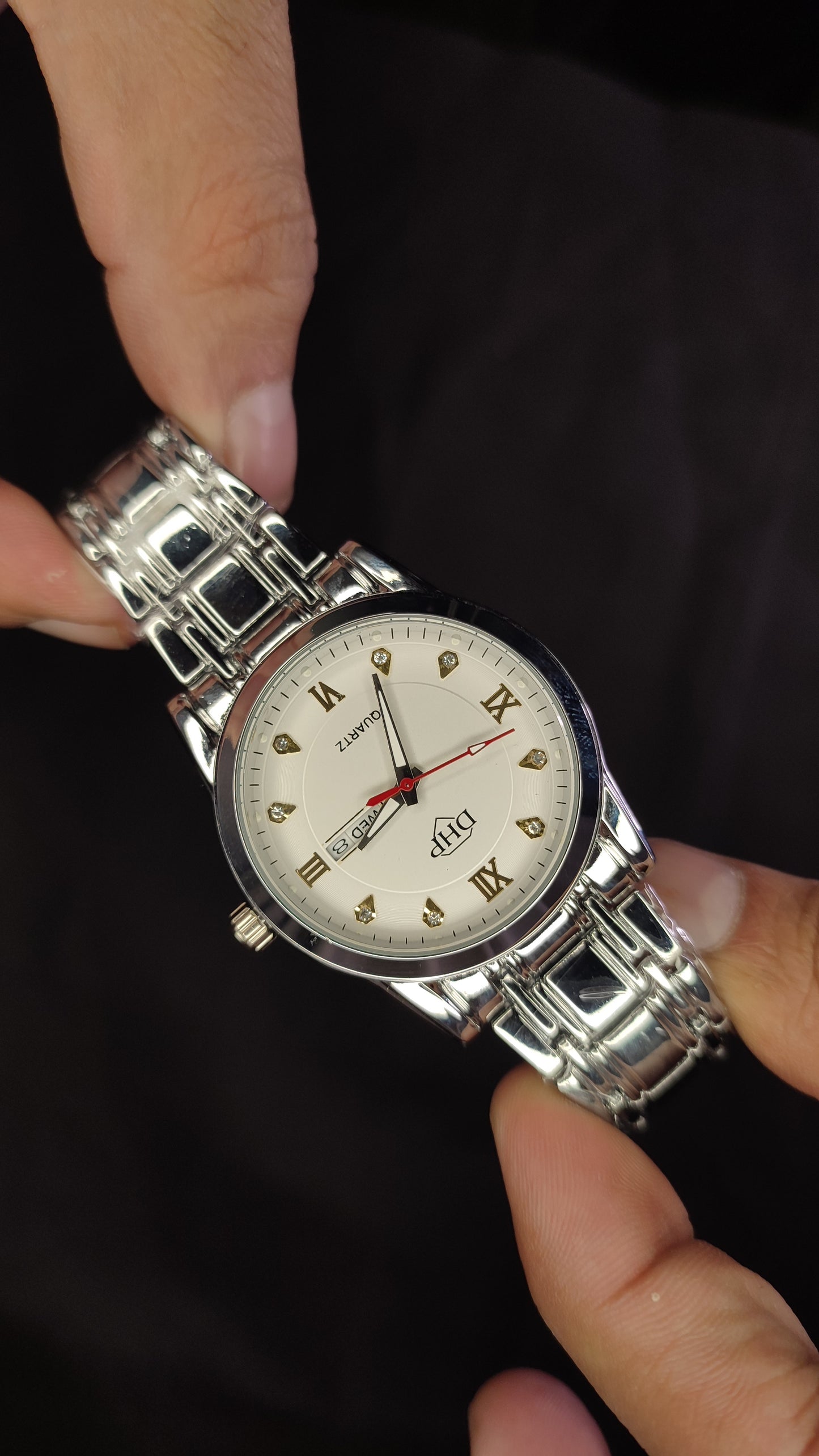 Premium Silver White DHP Watch by Denzo Watches