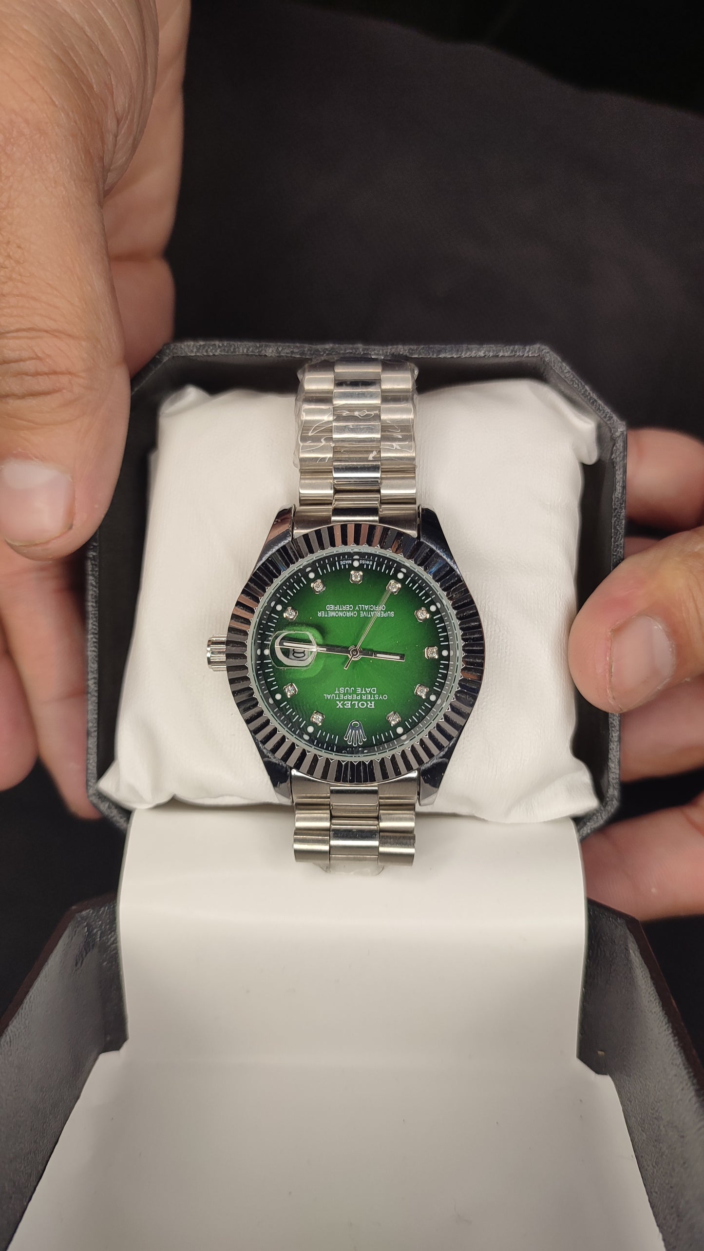 Rolex Oyster Perpetual Datejust Green Watch - Denzo Watches