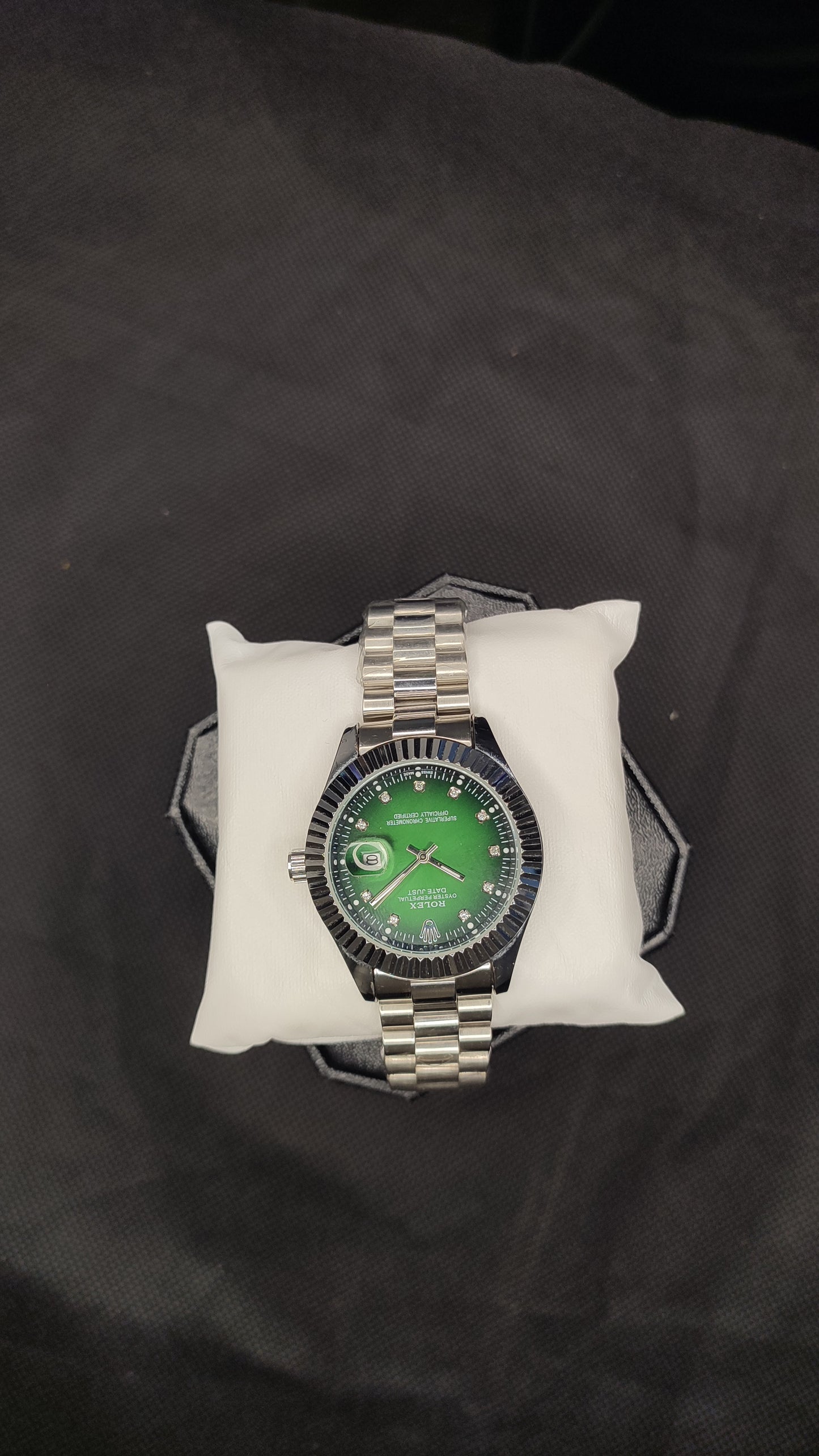 Rolex Oyster Perpetual Datejust Green Watch - Denzo Watches