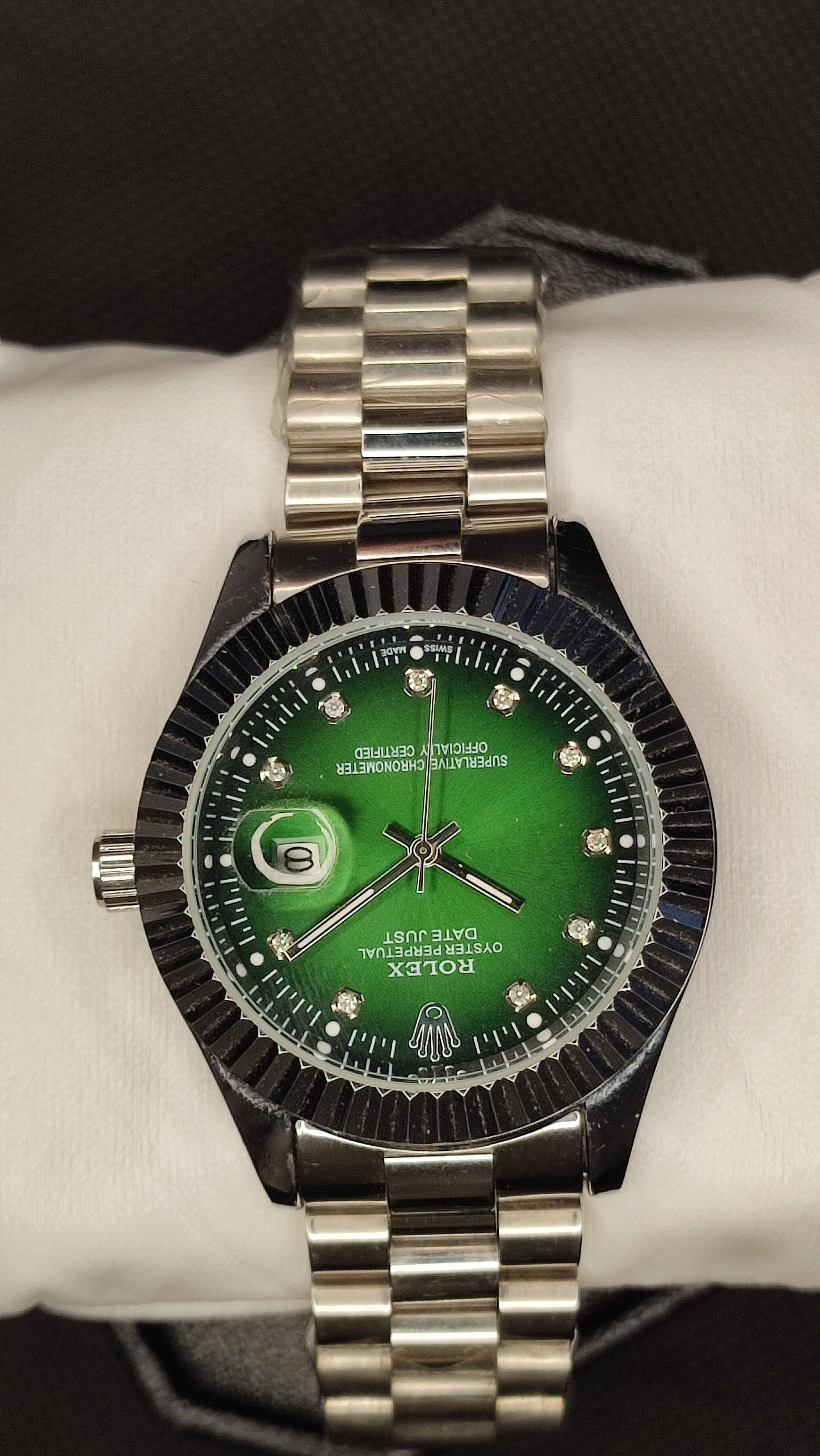 Rolex Oyster Perpetual Datejust Green Watch - Denzo Watches